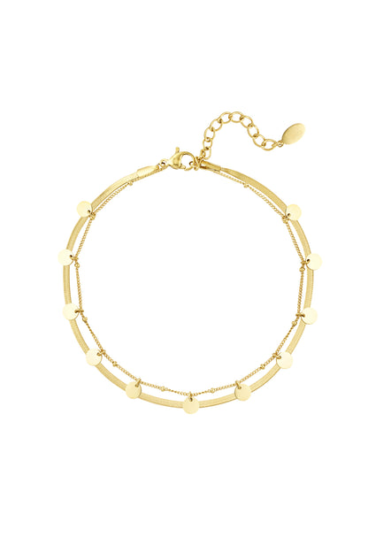 anklet double layer circles