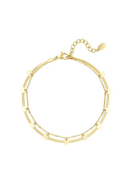 anklet double layer circles