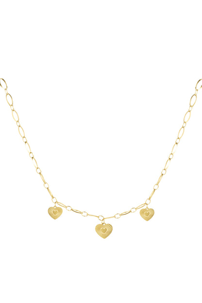 necklace three hearts coins