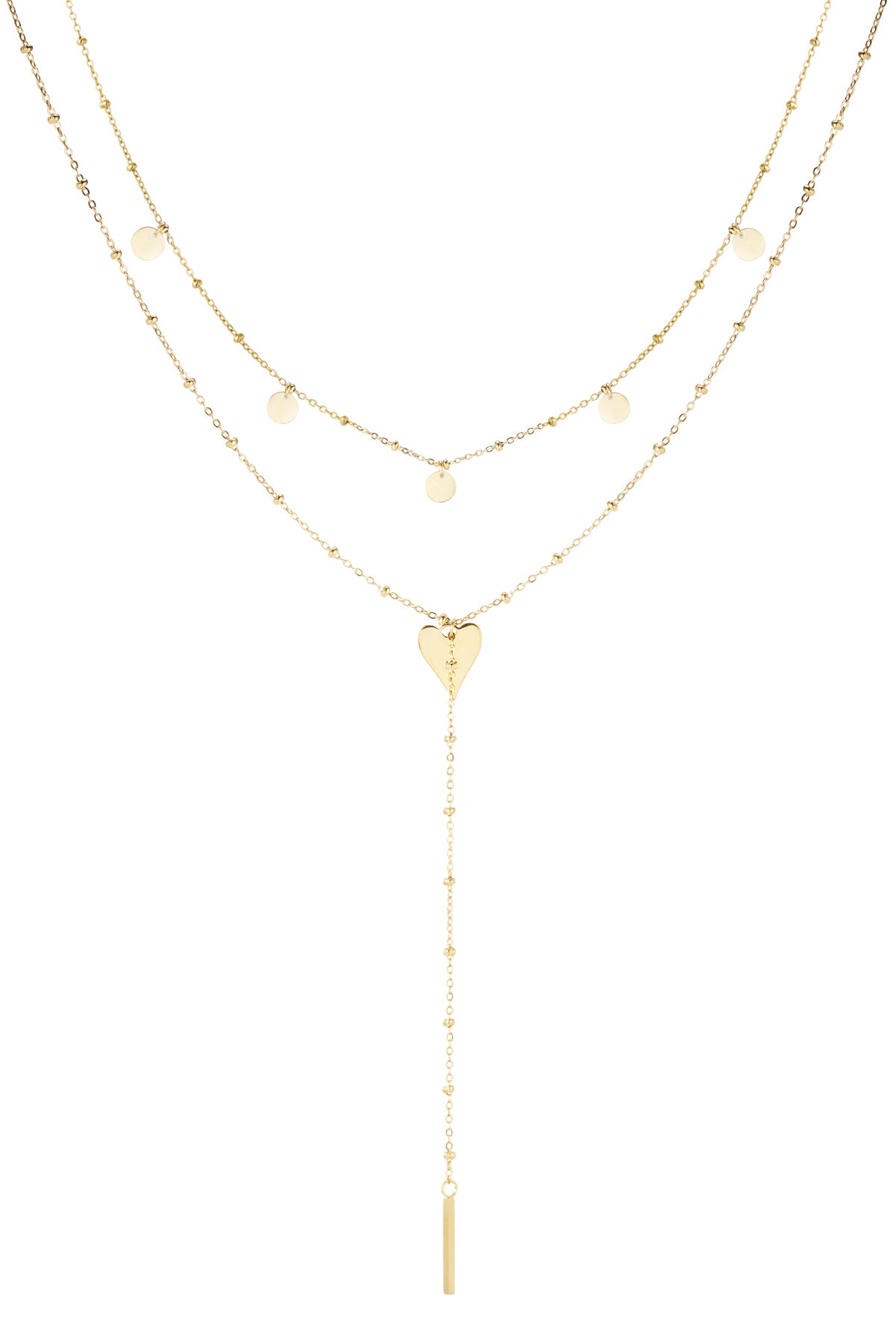 necklace long in the waist with circles