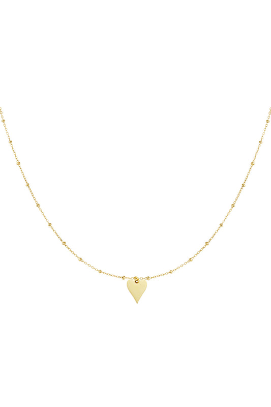 necklace with balls and heart charm