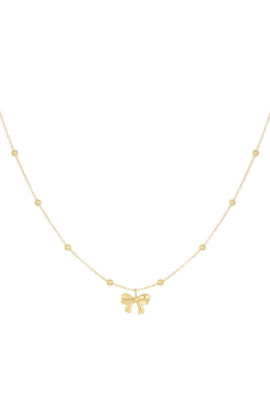 necklace with balls and bow