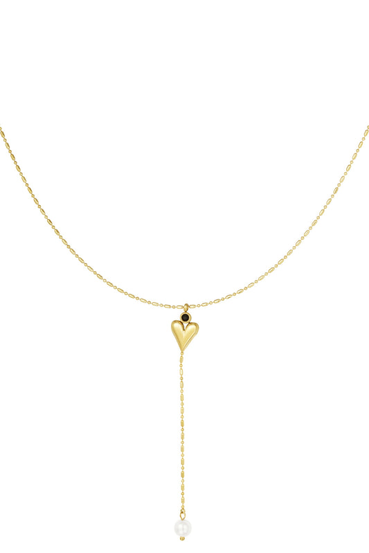 classic heart & pearl necklace