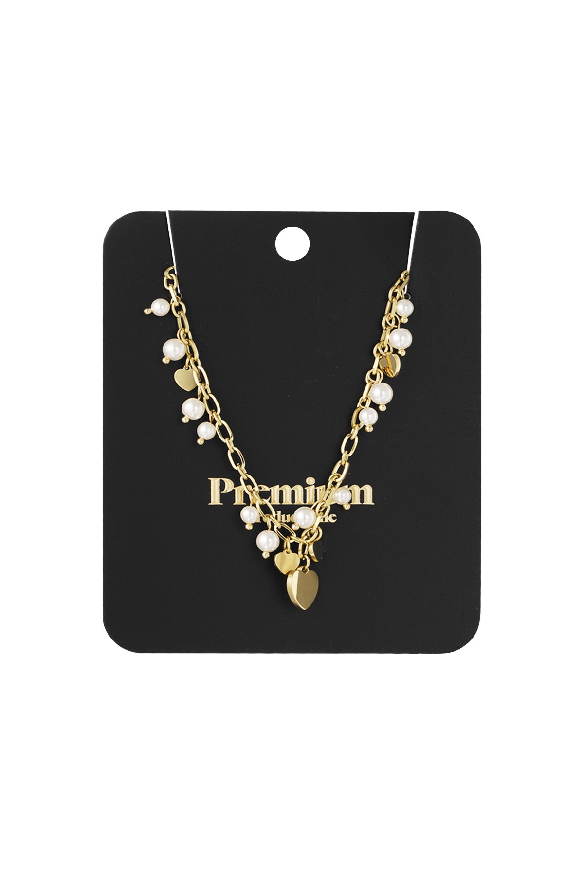 hearts & pearls necklace