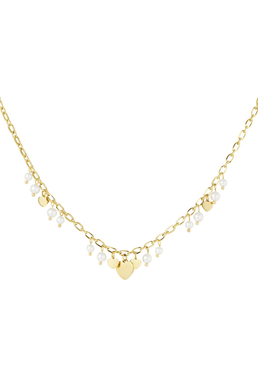 hearts & pearls necklace