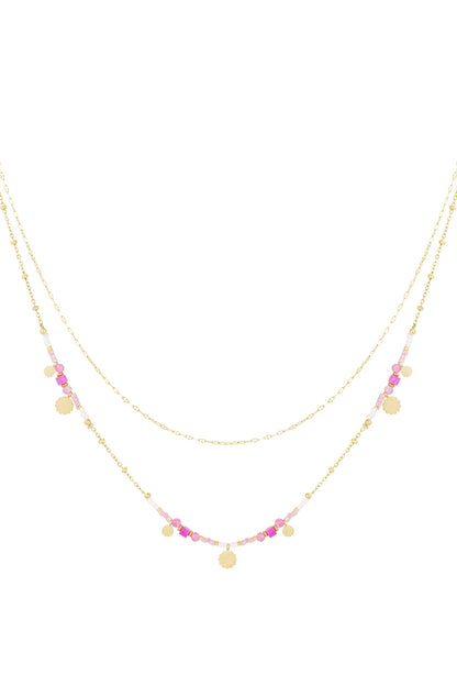 necklace pink charms