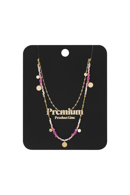 necklace pink charms