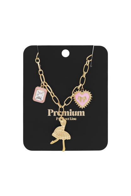 charm necklace colorful dancer