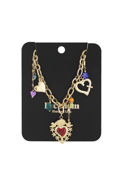 charm necklace milagros heart