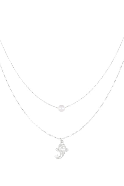Fish and pearl Necklace