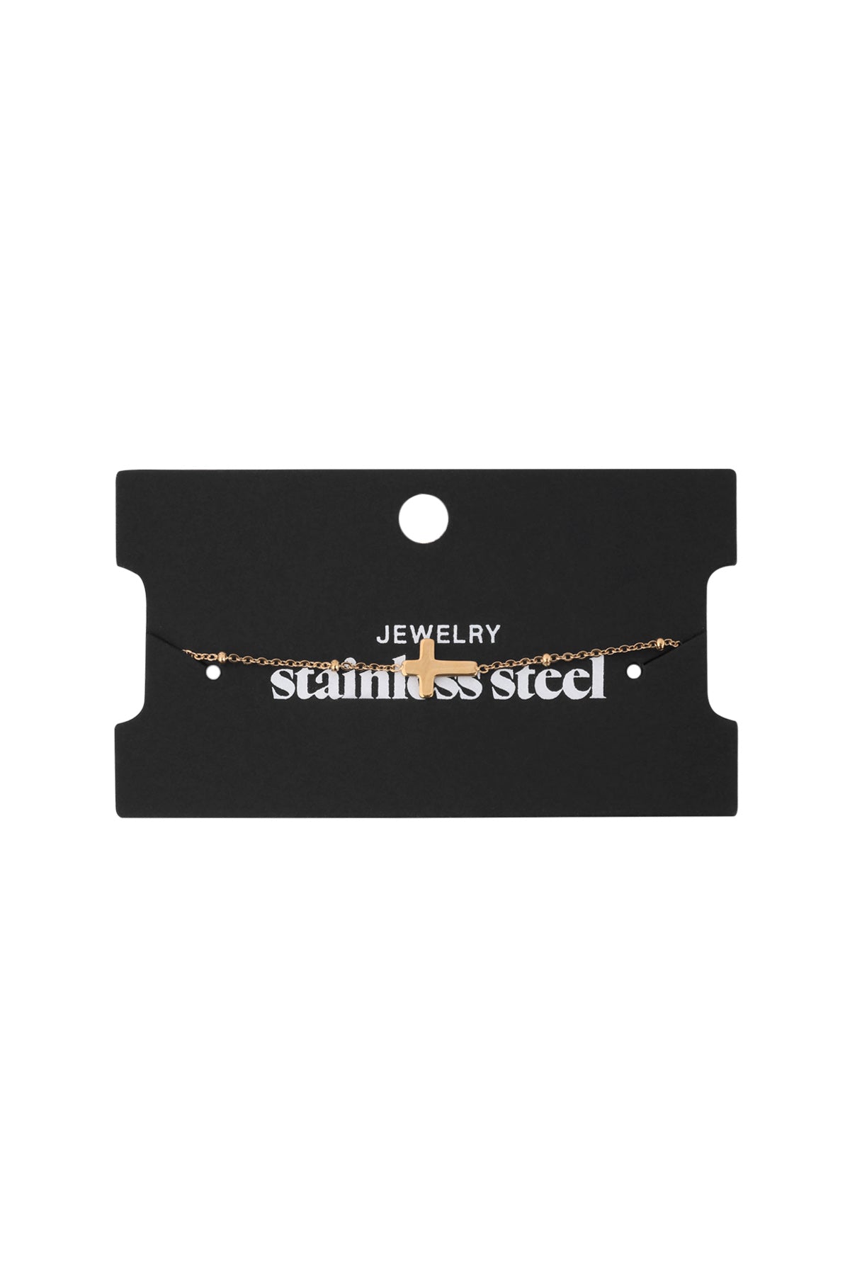 Anklet Classic Cross Silver Color Stainless Steel