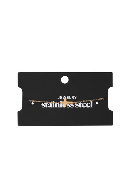 Anklet Classic Cross Silver Color Stainless Steel