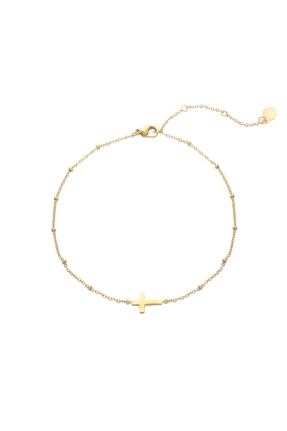 Anklet Classic Cross Silver Color Stainless Steel