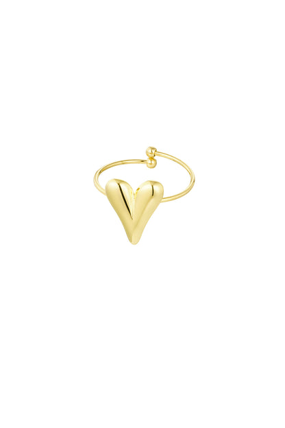 Aesthetic heart ring - Silver Color color