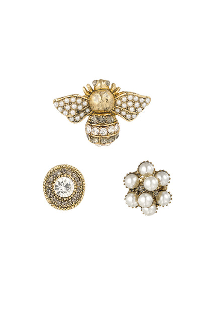 brooches trio busy bee