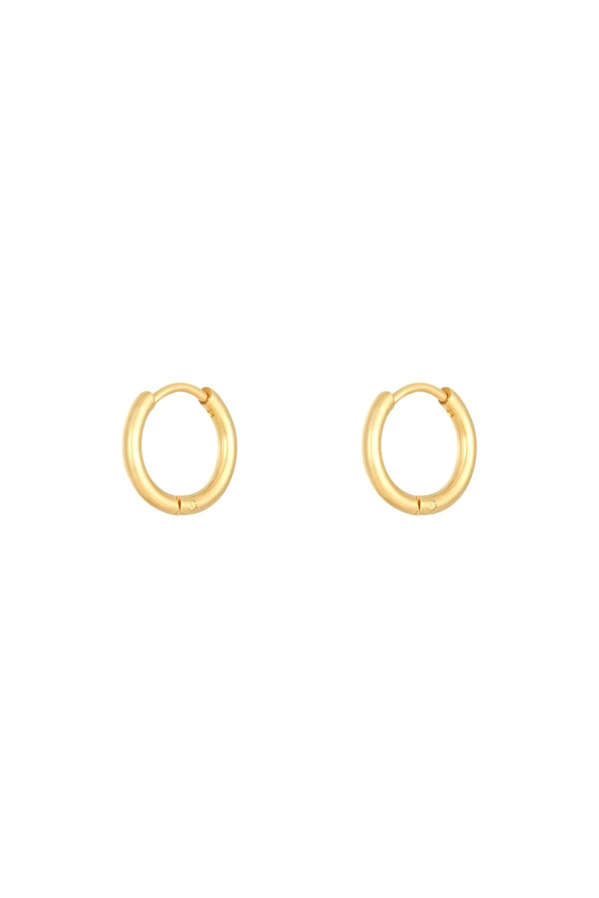 Earrings Little Hoops 1.4cm Silver Color Stainless Steel