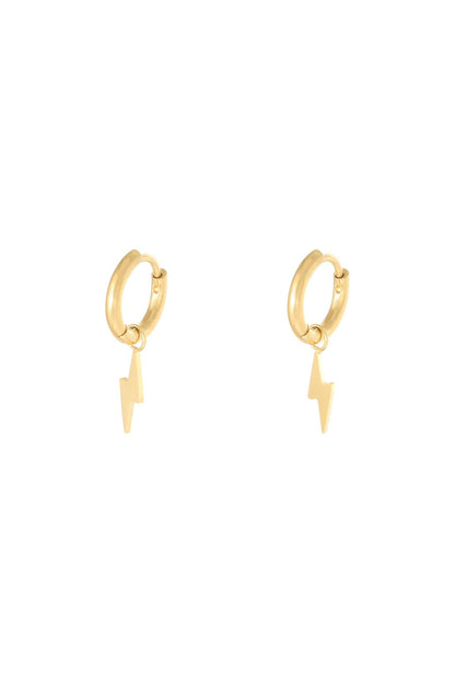 Earrings Bolt Gold Color Stainless Steel