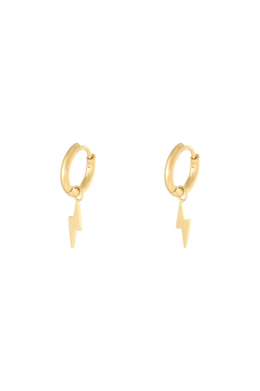 Earrings Bolt Gold Color Stainless Steel