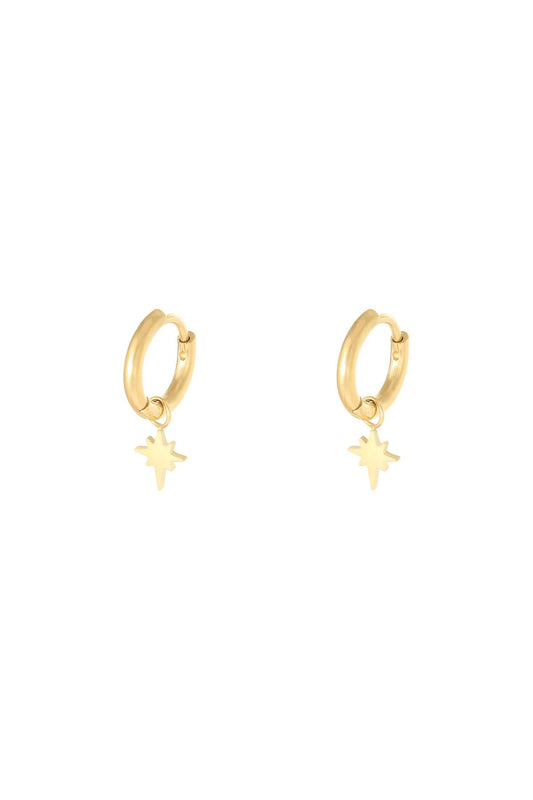 Earrings Spark Gold Color Stainless Steel