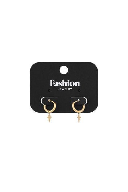Earrings Spark Gold Color Stainless Steel