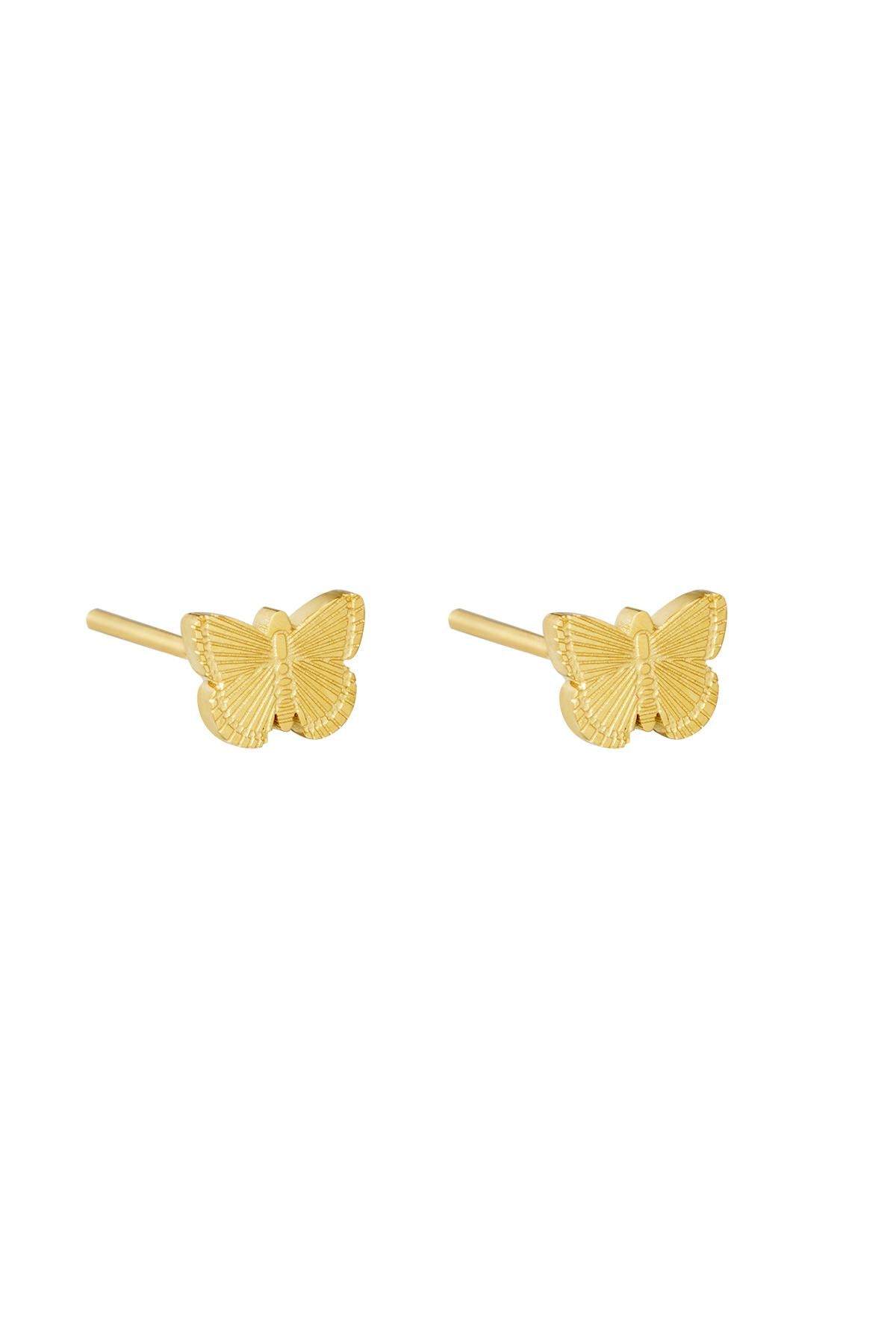 Earrings Fly Gold Color Stainless Steel