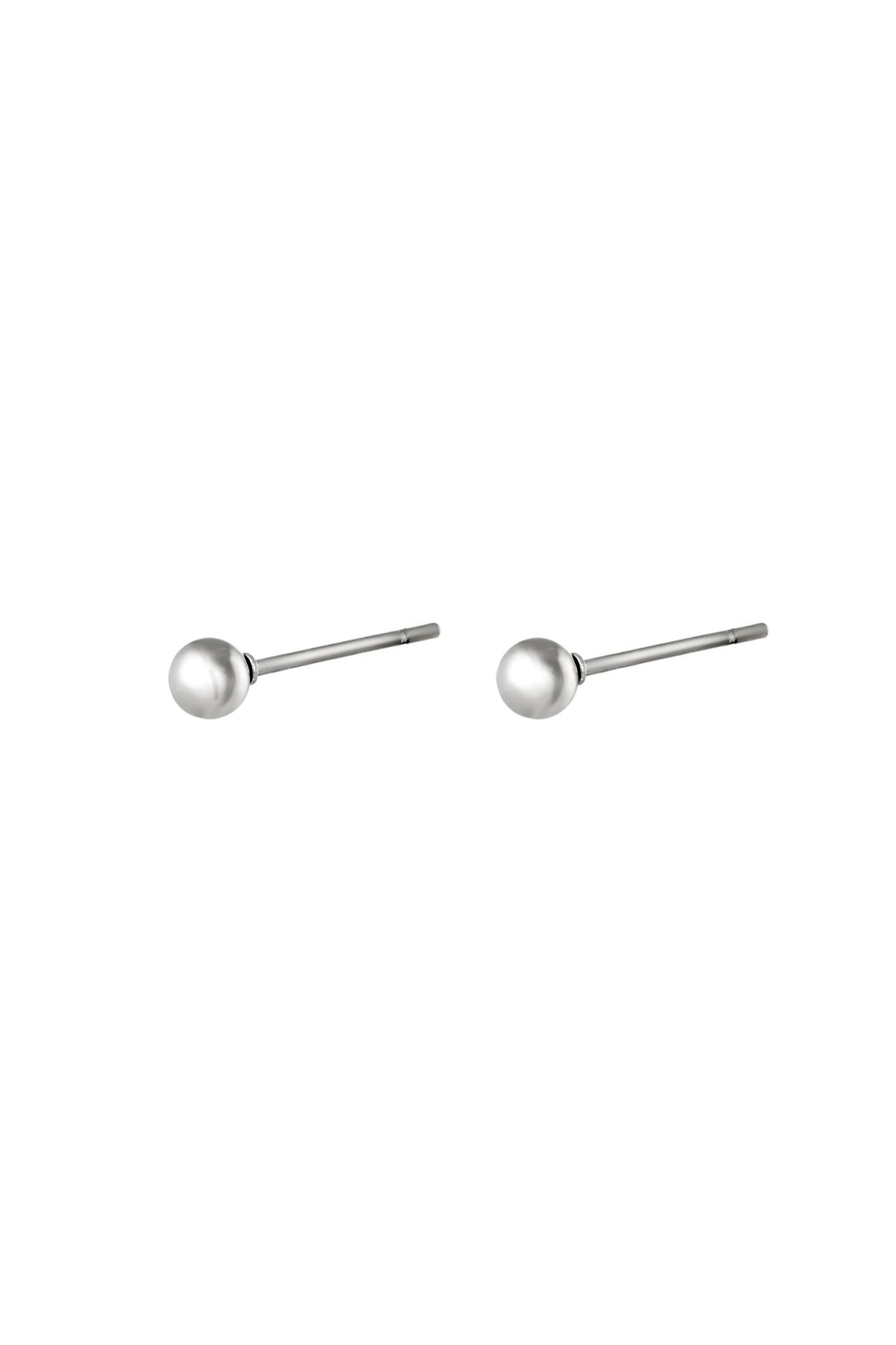 Earrings Midi Dot Silver Color Stainless Steel