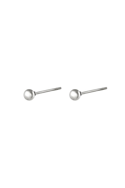 Earrings Midi Dot Silver Color Stainless Steel
