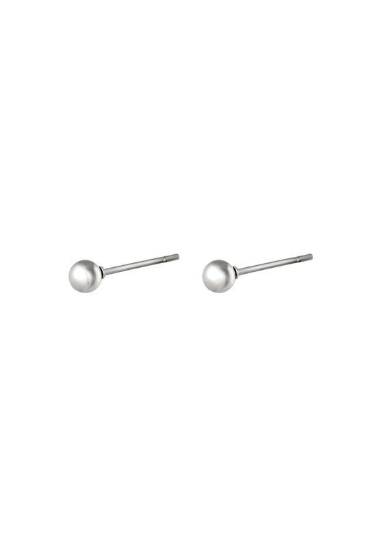 Earrings Midi Dot Silver Color Stainless Steel
