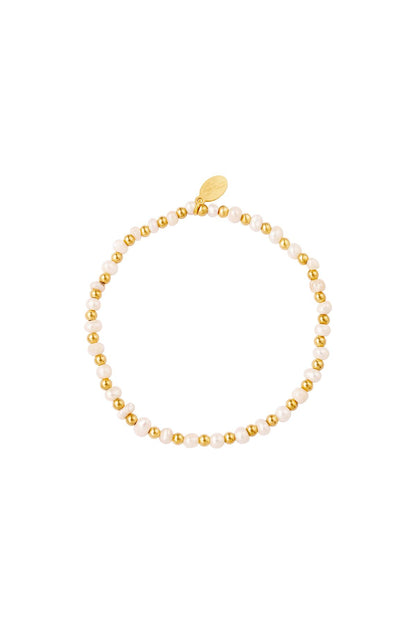Bracelet pearls Gold Color Stainless Steel