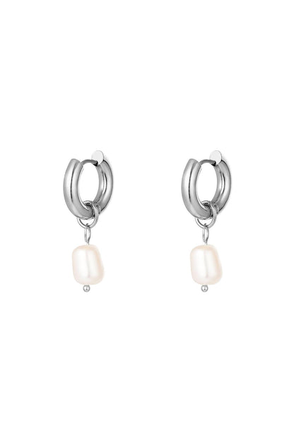 stainless steel earrings pearls simple 
