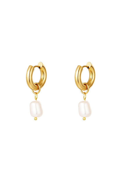 stainless steel earrings pearls simple 