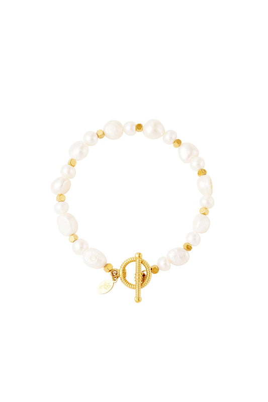 stainless steel bracelet pearls 