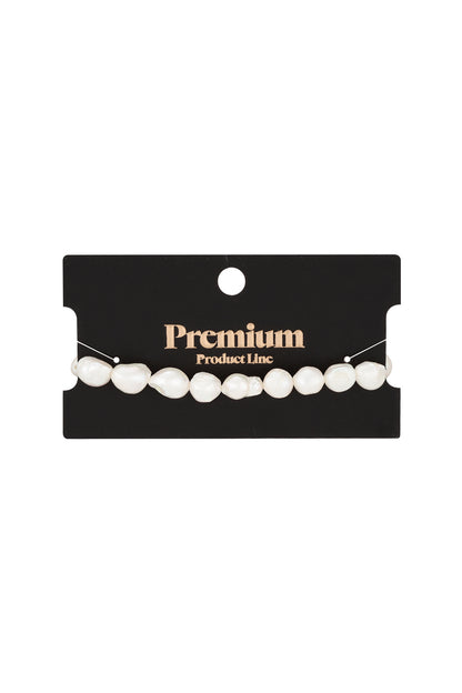 Bracelet pearl heart closure Gold Color Stainless Steel