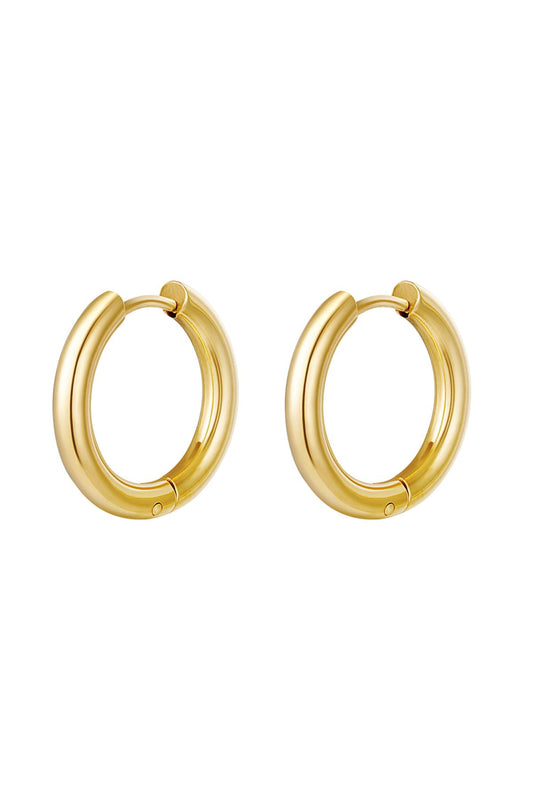 Creoles simple XL Gold Color Stainless Steel