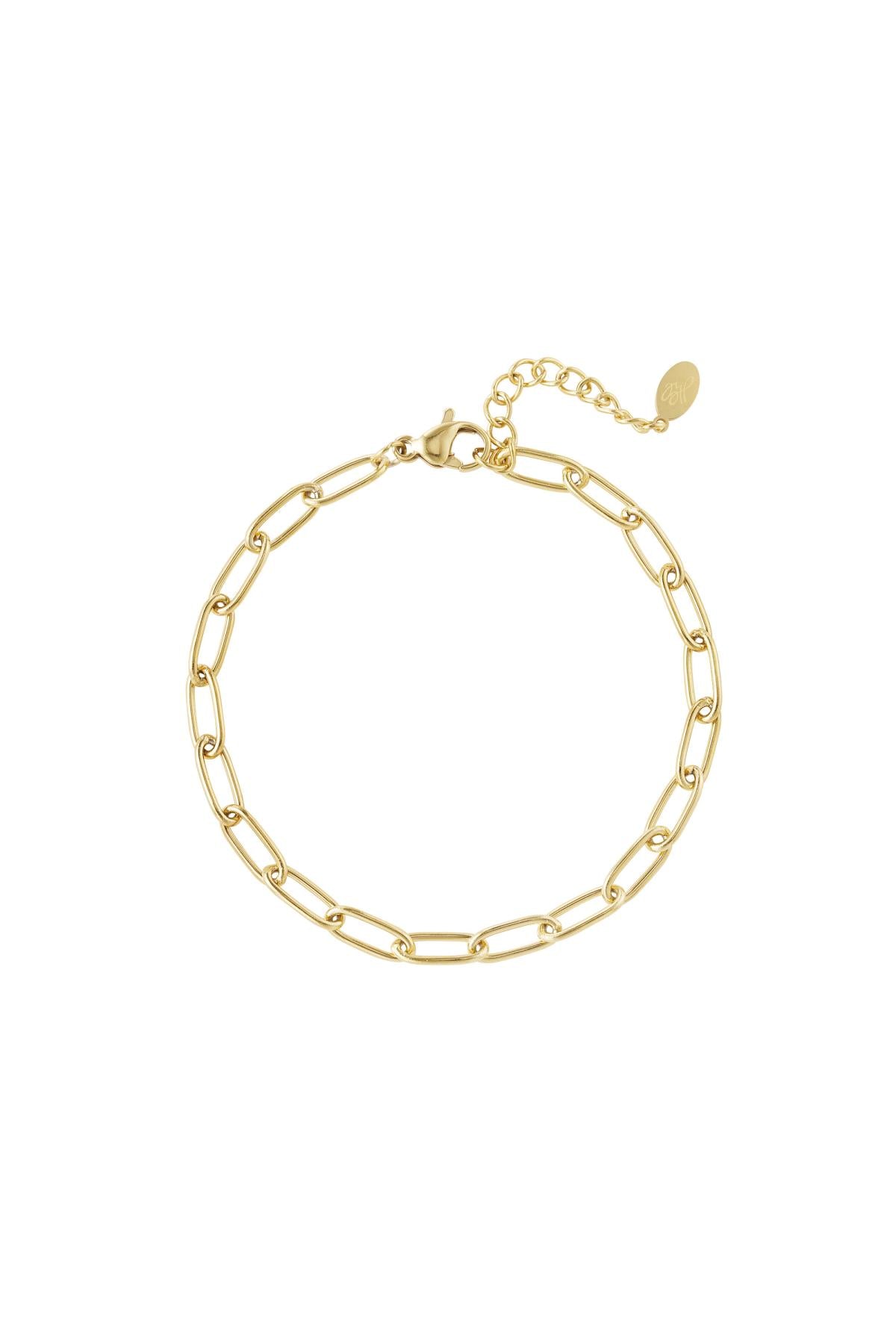 Link bracelet basic Gold Color Stainless Steel