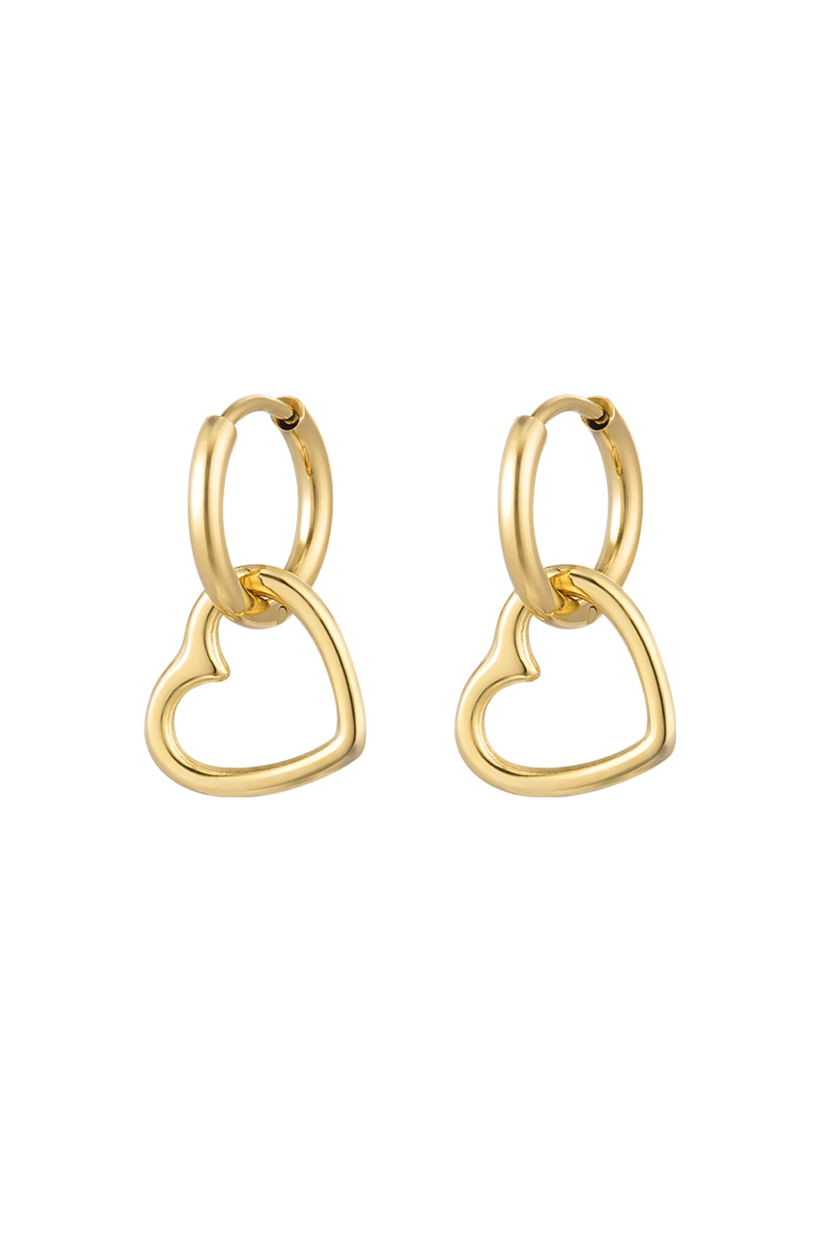 Earrings basic heart - Silver Color color