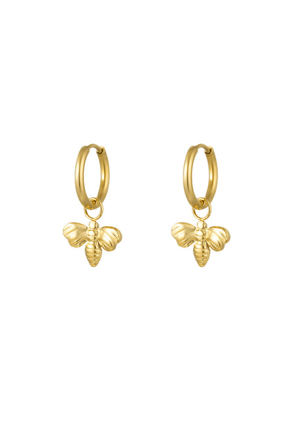 earrings with charm "bee"