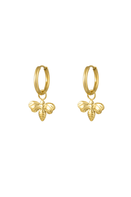 earrings with charm "bee"