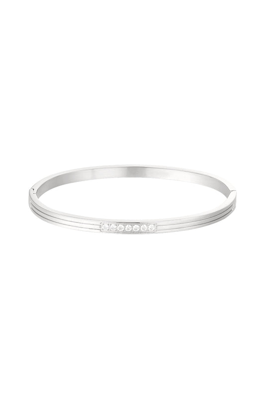 Slave bracelet stones in the middle - Silver Color color