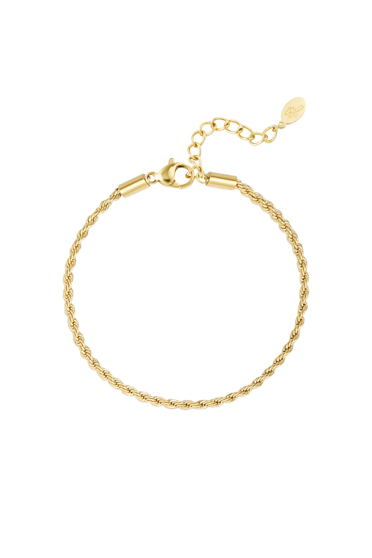 Bracelet jasseron twisted narrow - Silver color-2.0MM