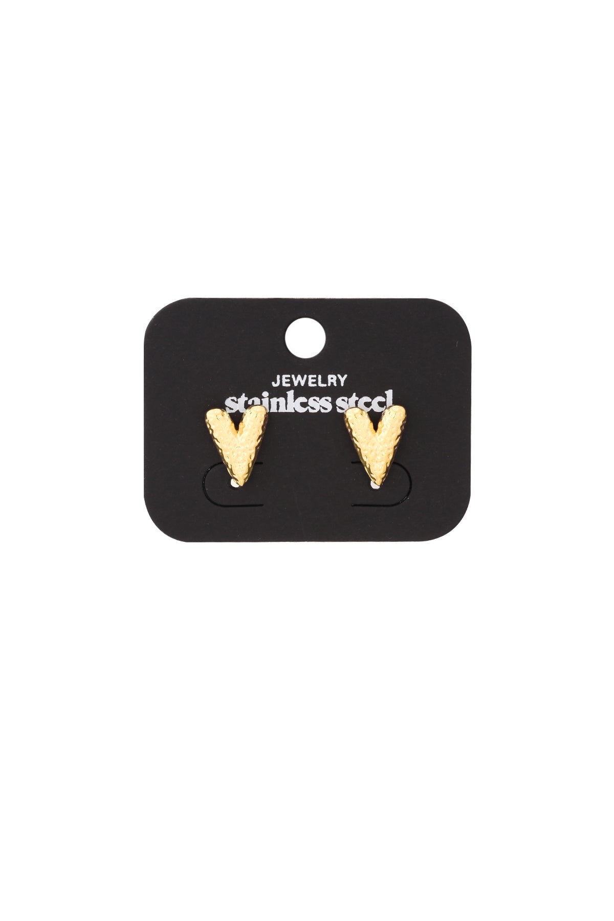 heart stud earrings with structure