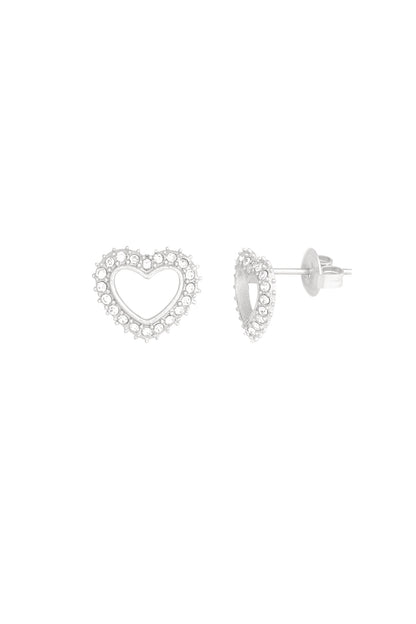 diamond heart studs