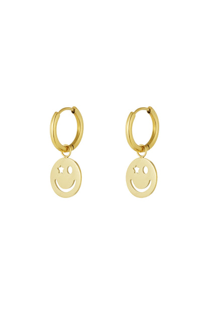 earrings be happy smiley