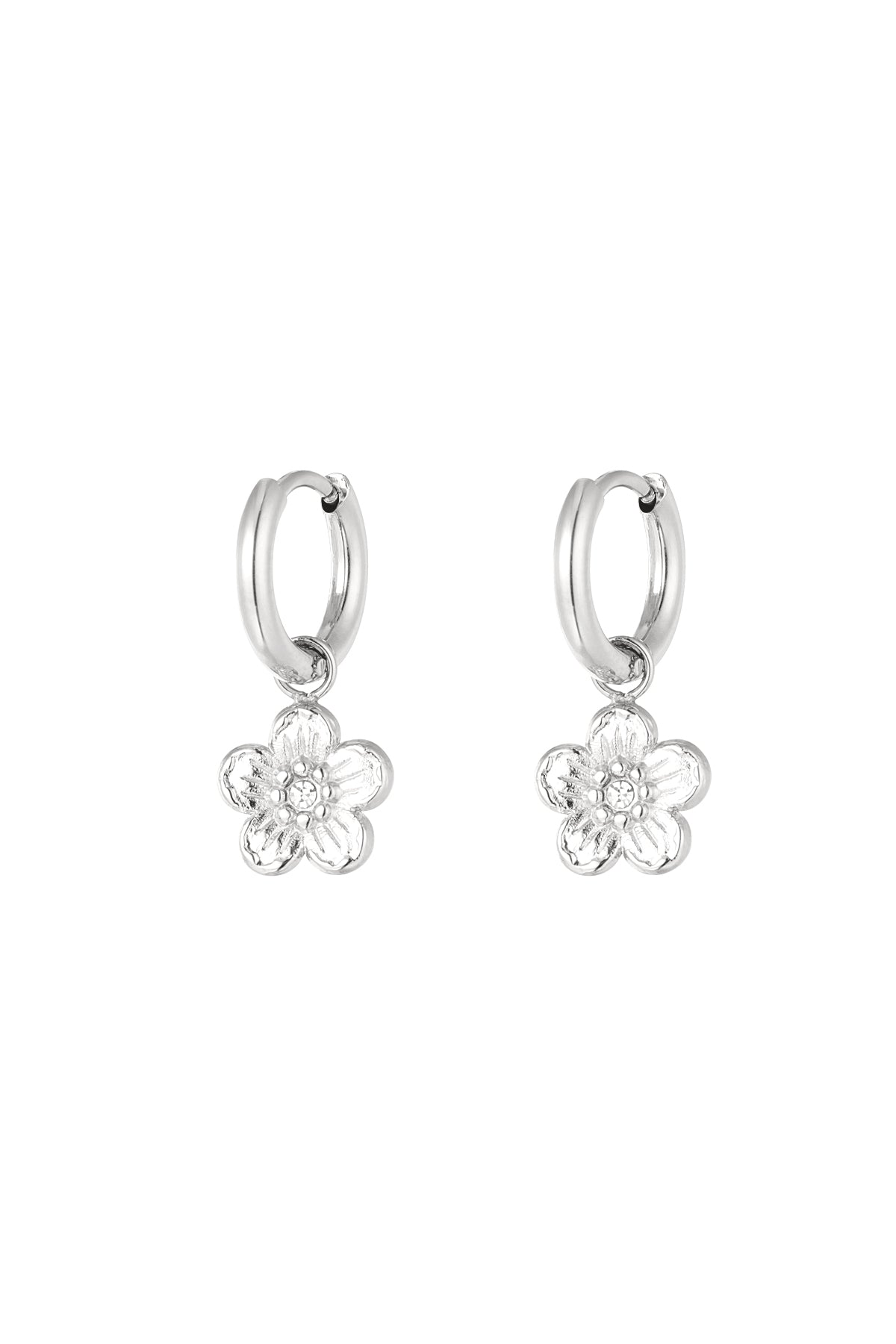 Flower fiesta earrings - Silver Color color