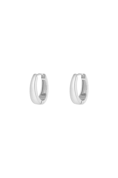 Graceful mini hoops earrings - Silver Color color