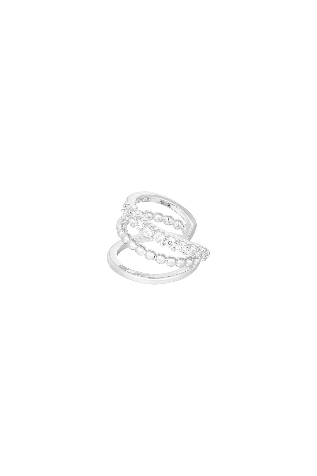 Earcuff Triple Party - Silver Color color