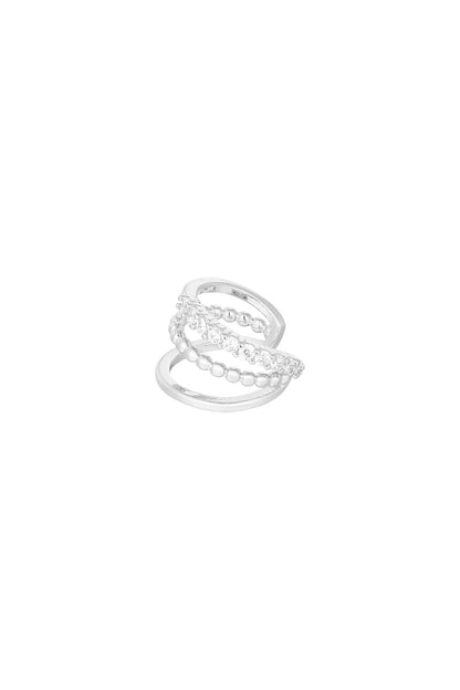Earcuff Triple Party - Silver Color color