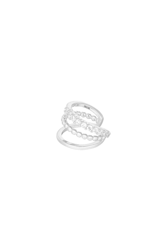 Earcuff Triple Party - Silver Color color