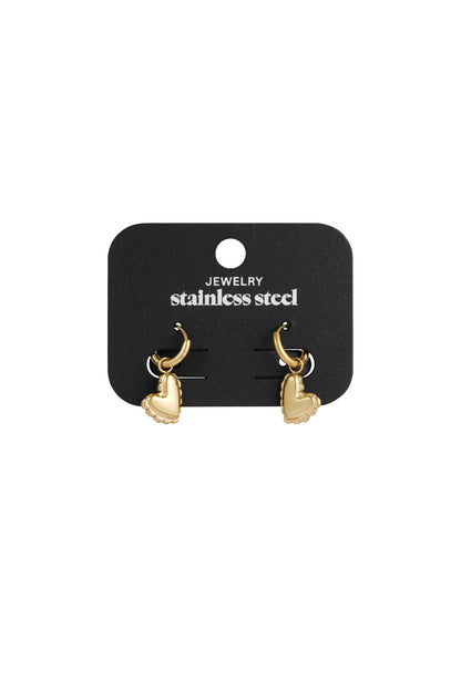 small hanging heart charm earrings