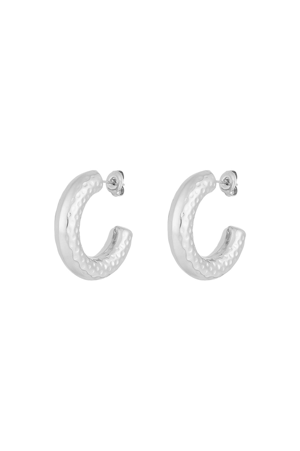structured hoop earrings